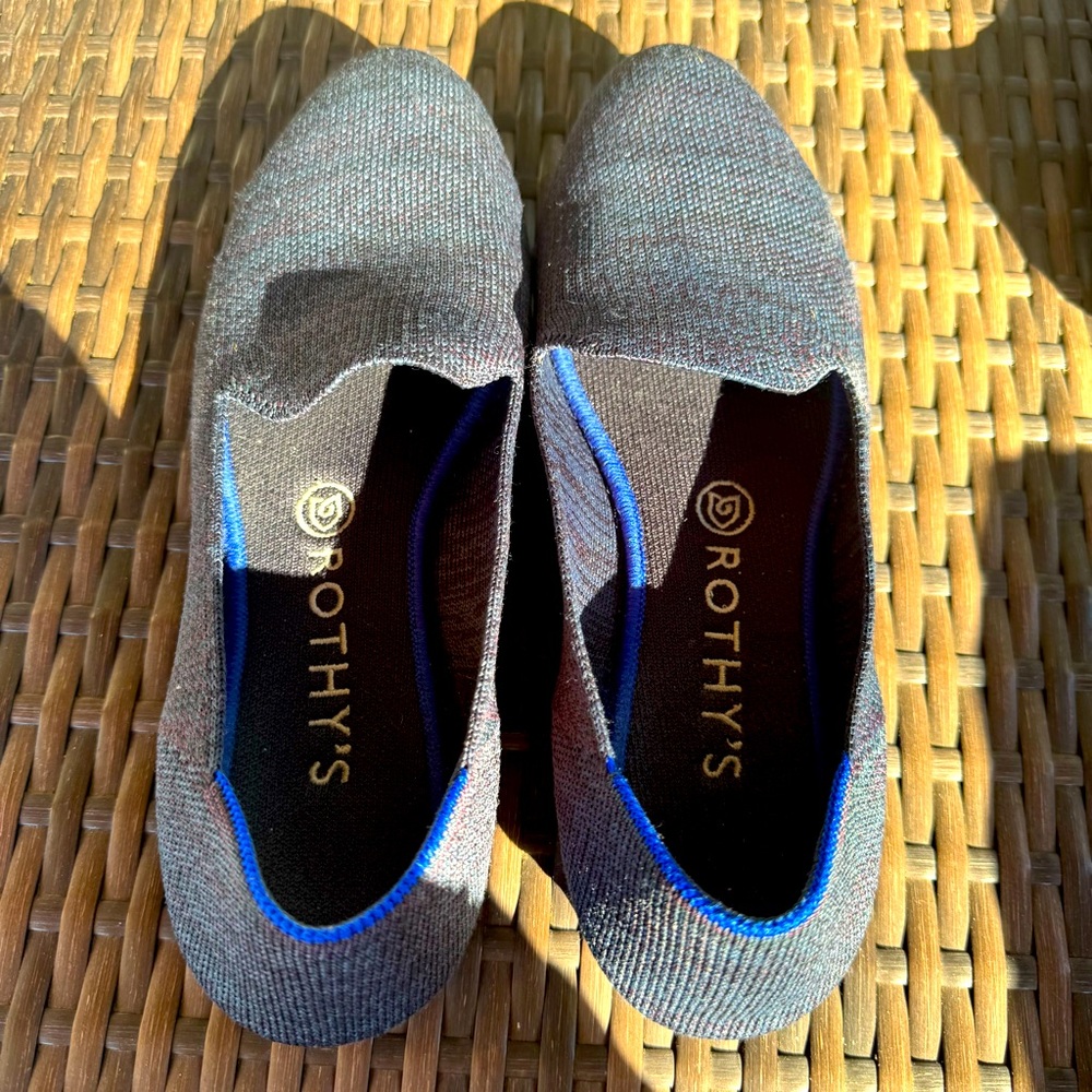 Grey Blue Round Toe Loafer Rothy’s Used 8.5 Women